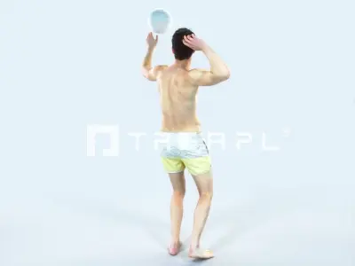 Virtue 04A Beach Serving Sports Man Low-poly 3D model