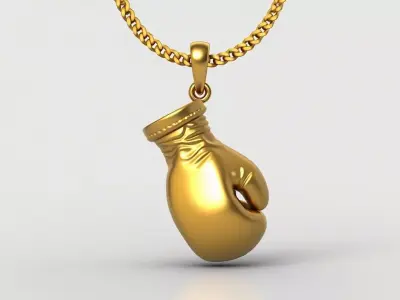 Boxing glove pendant charms - one inch pendant 3D print model 3D print model
