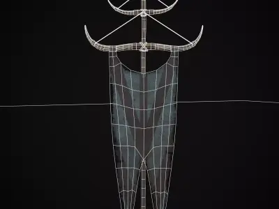 Viking BB War Banner Low-poly 3D model