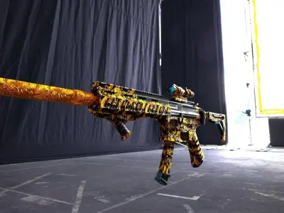 SP SABER SMG Golden Dragon Skin Low-poly 3D model