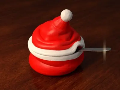 christmas santa-hat sugar bowl Free 3D print model