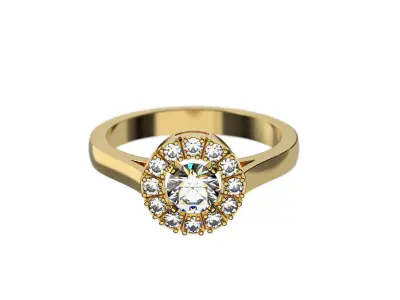 N011 Engagement ring 3D print model