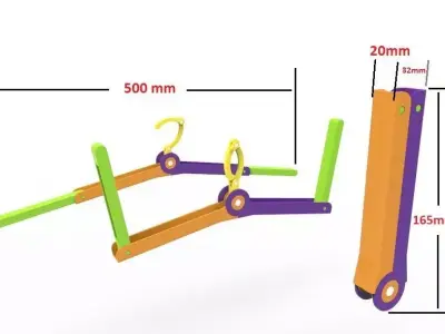 Foldable Cloth Hanger 3D print model