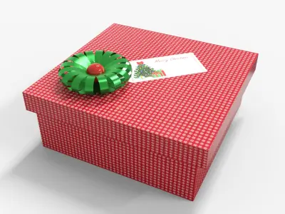 Gift Box Christmas Low-poly 3D model