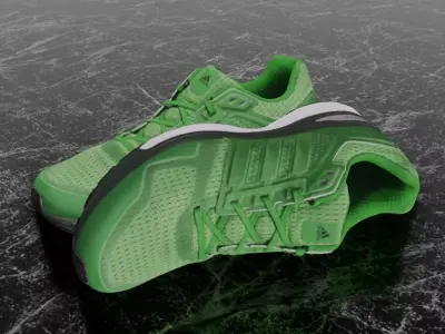 ADIDAS 3D SHOES - GREEN - SUPERNOVA Low-poly 3D model