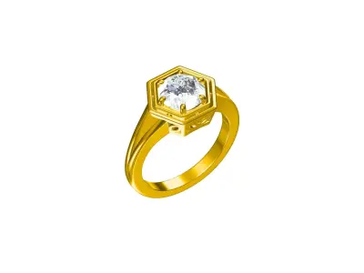 Antique Solitaire Ring 3D print model
