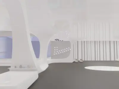 Sci-Fi Interior SCENE futuristic INTERIOR 3D OFFICE car STUDIO 3D model