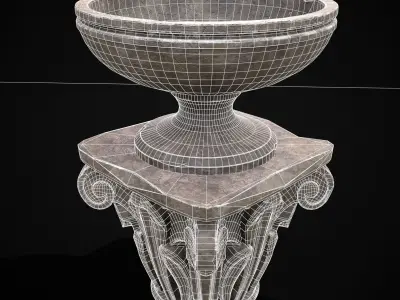 Floral Garden Decoration Stand Low-poly 3D model