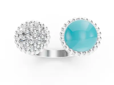 VanCleef Perlee ring 3D print model