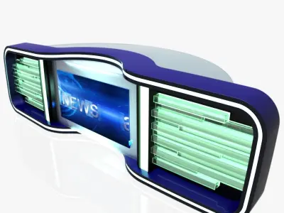 Virtual TV Studio News Desk 5 3D model