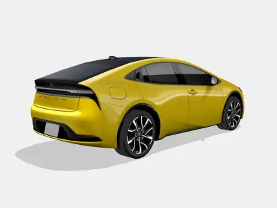 Toyota Prius 2023 Low-poly 3D model