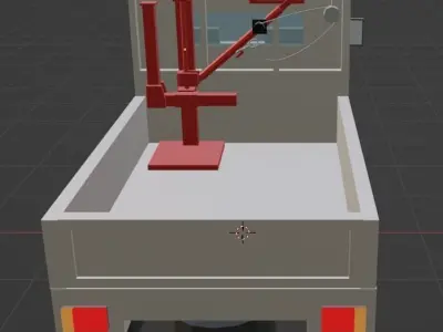 Low-poly 3D model Light truck crane vehicle Power gate vehicle  Low-poly 3D model