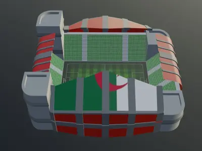 Football Stadium - Algeria Low-poly 3D model