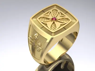 Cross ring 3D model 3D print model