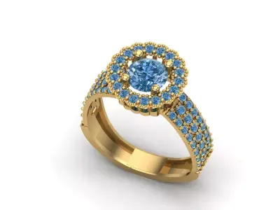 Womens Rings With Stone Ring Ready STL 3DM Models Rings women 3D print model