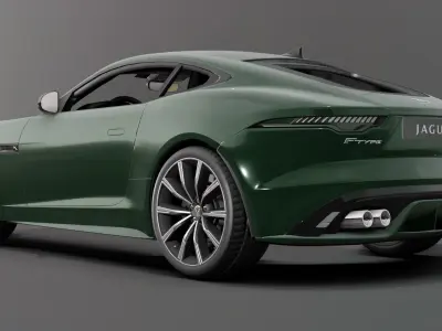 Jaguar F type Green Animated and Rigged Low-poly 3D model