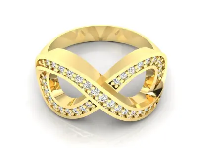 Ring M48 The luxury female ring with gems wedding 3D print model