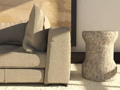 concrete coffee table  3D model