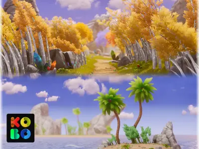 Stylized - Dynamic Nature Low-poly 3D model
