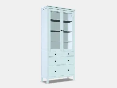 HEMNES 3-drawer display cabinet Low-poly 3D model