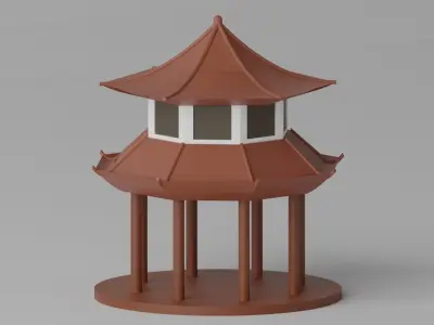Cartoon Chinese Pavilion 3D model