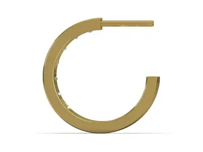 Wedding STL 3DM Wide Hoop Earrings with Baguette model je0145 3D print model