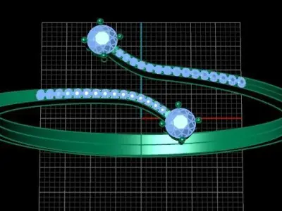 Luxury Golden Bracelet With Diamonds 3D print model