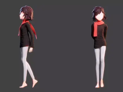 Stylized Child 3D Character  Animated Model  Lightweight Rigged  3D model