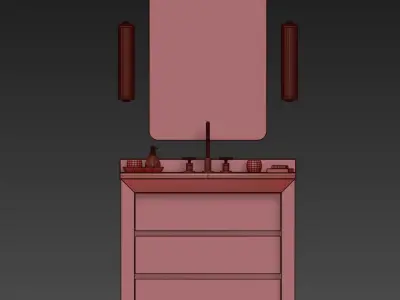 RH RECLAIMED RUSSIAN OAK SINGLE VANITY 3D model