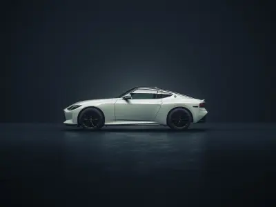 Dark studio scene for automotive rendering 3D model