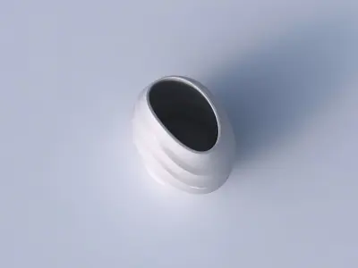 Bowl compressed with pronounced horizontal sections 3D print model