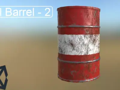 Oil barrel 2 Low-poly 3D model
