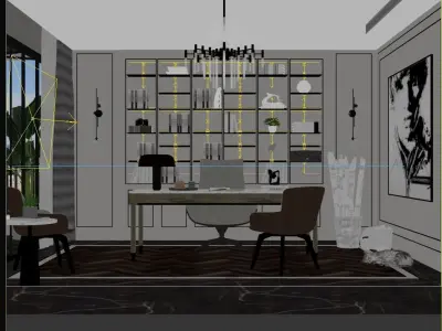 Office Workplace Interior Scene 3D model