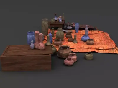 Vases piece of cloth 3D model