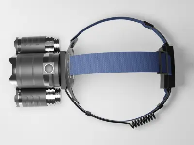 Flashlight headlamps for camping and hiking 3D model