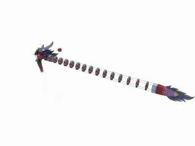 Large Asian dragon kite 3D model
