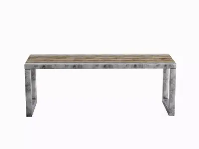 Outdoor Bench V 03 Set Low-poly 3D model