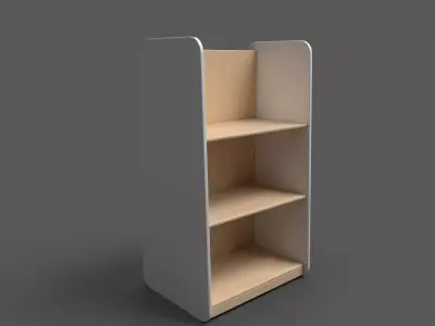Large Shelf White Low-poly 3D model