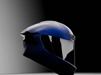 Futuristic Motorcycle Helmet 3D Model - High Quality 3D model