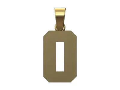 NBA font number 0 pendant charm with bail 3D print model