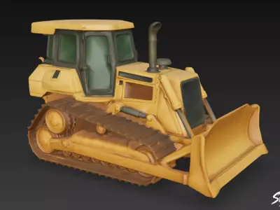 Bulldozer Low-poly 3D model