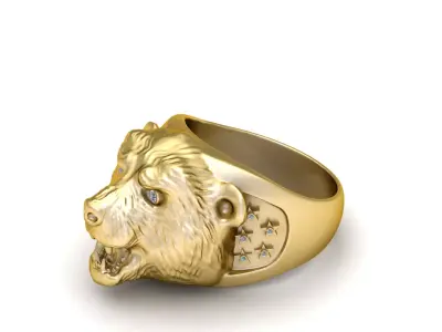 POLARBEAR FACE RING 3D PRINTABLE MODEL 3D print model