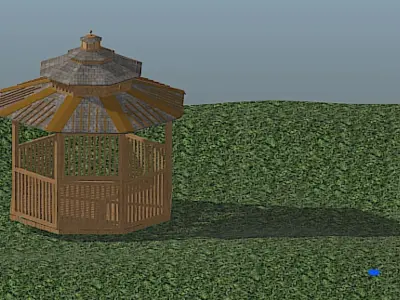 Gazebo - 8 Sided - High Poly Free 3D model