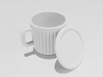 Tea coffee mug with saucer or cover Free 3D model
