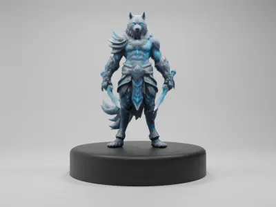 Frost Wolf Assassin 3D Model  Game-Ready Fantasy Character Low-poly 3D model