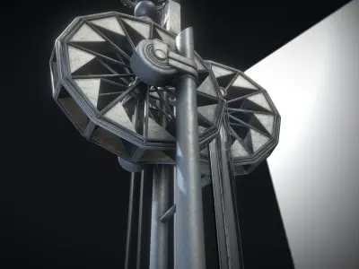Waterwheels Fountain High-Poly Version 3D model