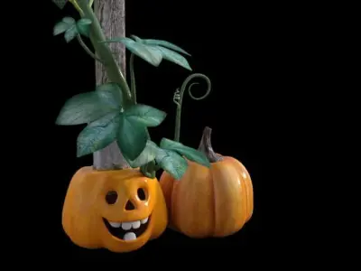 Avenue Halloween Pumpkn Low-poly 3D model