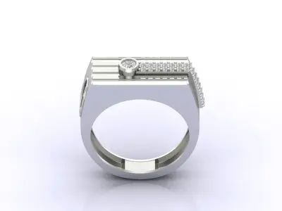 Print Ready STL 3DM  Gents Rings Diamond Men Ring  3D print model 243