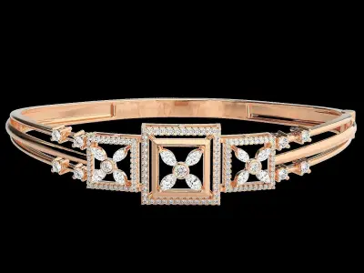 Diamond Bracelet Renders 3dm stl gem map 3D print model