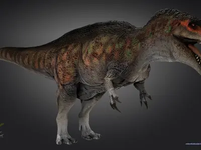 Acrocanthosaurus dinosaur Low-poly 3D model